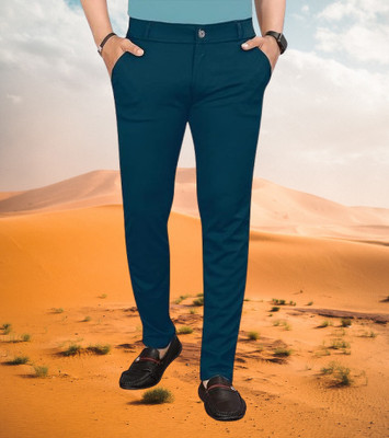 ISUEL FAB Solid Men Dark Blue Track Pants