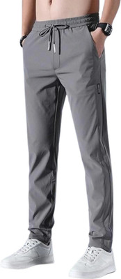 FICKA Solid Men Grey Track Pants