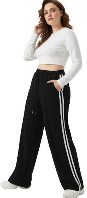 DIAZ Solid Women Black Track Pants