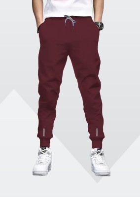 Reya Solid Men Maroon Track Pants