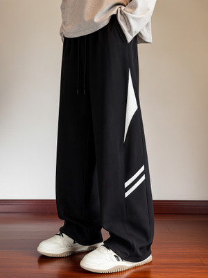 Jump Cuts Colorblock Men Black, White Track Pants