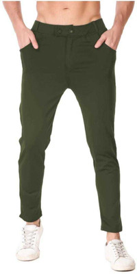 HoC Solid Men Maroon Track Pants