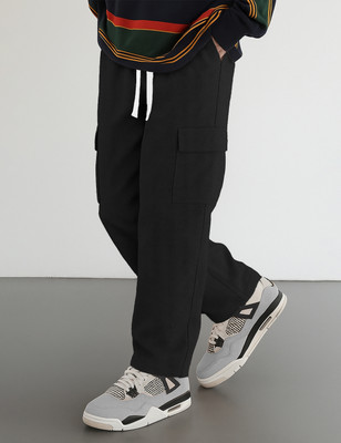 Force Solid Men Black Track Pants