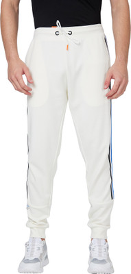 Spykar Striped Men White Track Pants