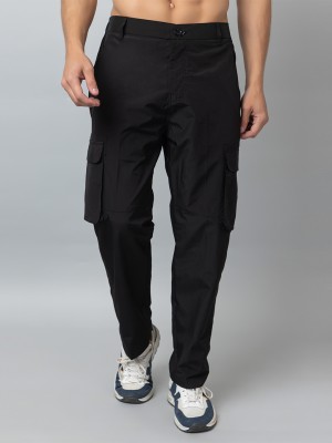 YHA Solid Men Black Track Pants