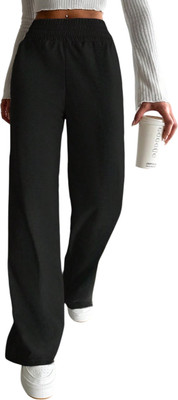 Dockstreet Solid Women Black Track Pants