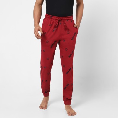 Ajile By Pantaloons Printed Men Pink Track Pants