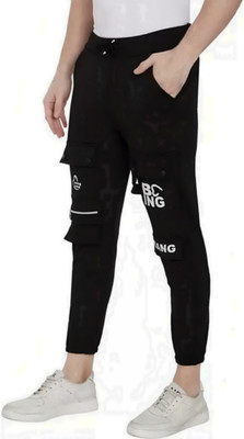 Plus Fitpro Solid Men Black Track Pants