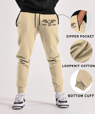 TRIPR Printed Men Beige Track Pants
