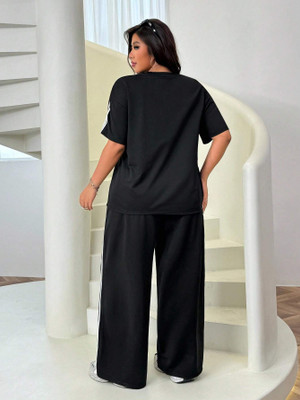 Dockstreet Striped Women Black Track Pants