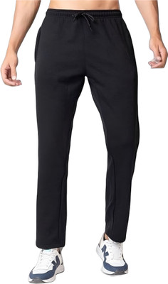 Aster Solid Men Black Track Pants