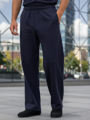 OBAAN Solid Men Dark Blue Track Pants