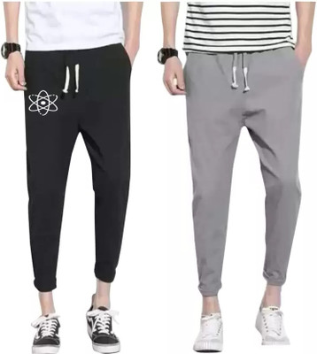 YFB Printed Men Black, Grey Track Pants