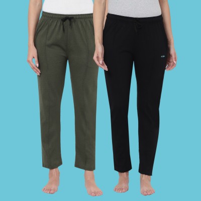 Priyansh Enterprises Solid Women Black, Green Track Pants