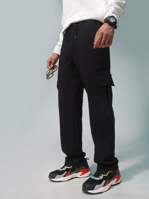 MADSTO Solid Men Black Track Pants