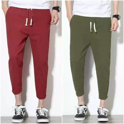 MATTILA Solid Men Maroon, Green Track Pants