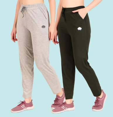GAA Solid Women Grey, Dark Green Track Pants