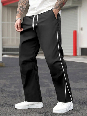 Rajovati Striped Men Black Track Pants