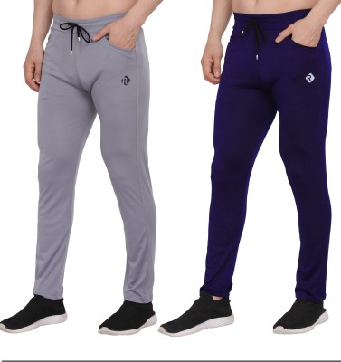 RUSKSUN Solid Men Dark Blue, Grey Track Pants