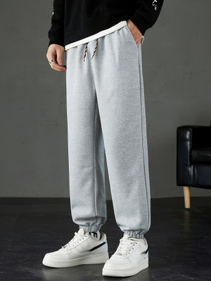 Dockstreet Solid Men Grey Track Pants