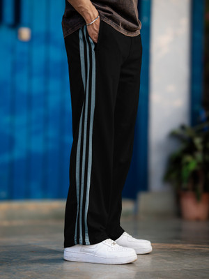 MANIAC Colorblock Men Black Track Pants