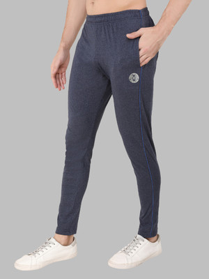 Distortion Crew Solid Men Blue Track Pants