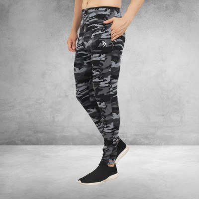 DIHOX Animal Print Men Silver, Black Track Pants