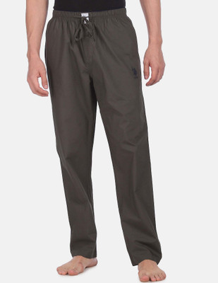 U.S. POLO ASSN. Solid Men Dark Green Track Pants