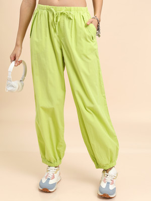 Tokyo Talkies Solid Women Light Green Track Pants