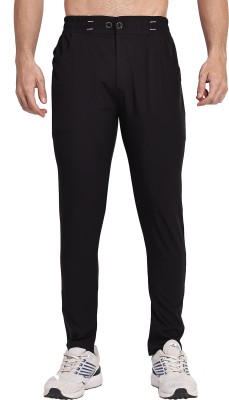 Mashaykh Solid Men Black Track Pants