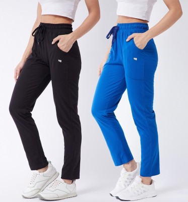 Modeve Solid Women Blue, Black Track Pants