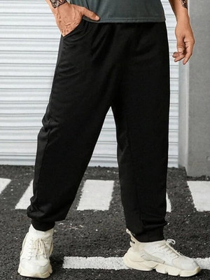 Dockstreet Solid Men Black Track Pants