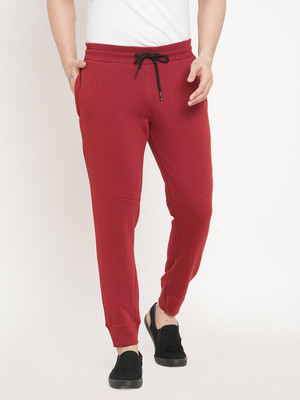 SWEET DREAMS Solid Men Red Track Pants