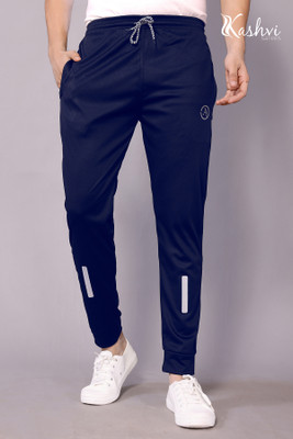 Kashvi Self Design Men Dark Blue Track Pants
