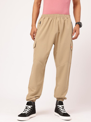 Kook N Keech Solid Men Beige Track Pants