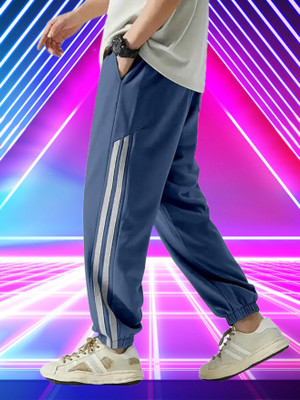 Flick Fashion Store Self Design Men Blue Track Pants