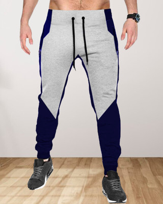 Tee town Colorblock Men Dark Blue Track Pants