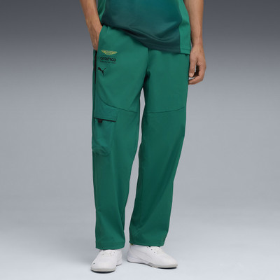 PUMA Solid Men Green Track Pants