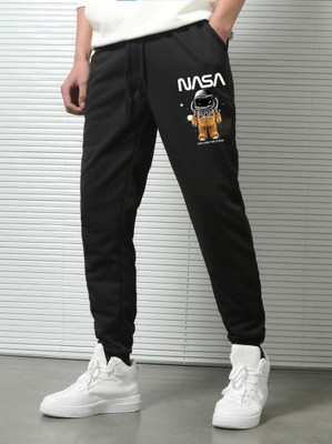HouseOfCommon Solid Men Black Track Pants