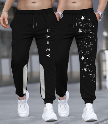 TRIPR Printed Men Black, White, Grey Track Pants