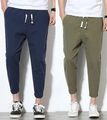 MK BROTHERS Solid Men Blue, Olive Track Pants
