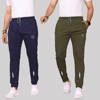 Moda Rapido Chevron/Zig Zag Men Dark Blue, Dark Green Track Pants