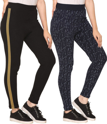 Weboasis Printed Women Black, Blue Track Pants