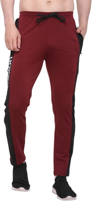 LEXONN Colorblock Men Maroon Track Pants