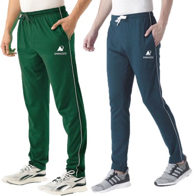 Diwazzo Printed, Striped Men Dark Green, Blue Track Pants