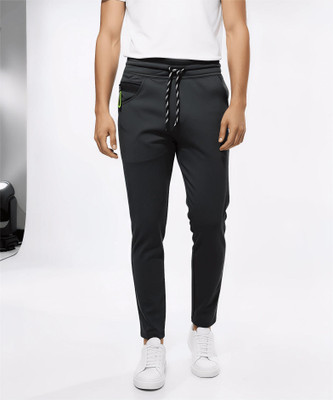 ARSHU Solid Men Black Track Pants