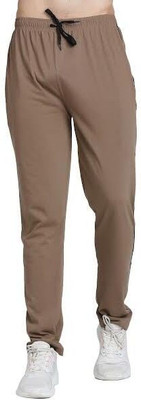 FANDOM Solid Men Brown Track Pants