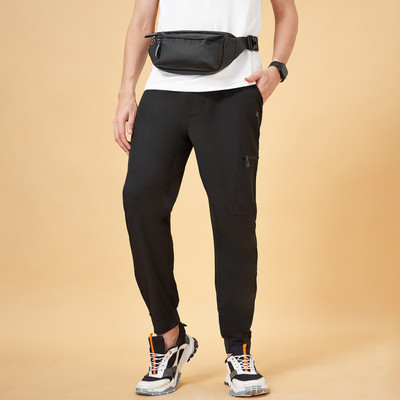 Ajile By Pantaloons Solid Men Black Track Pants