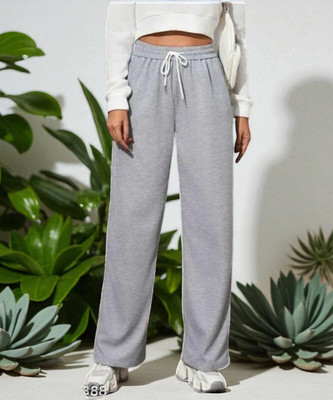 SQEW Solid Women Grey Track Pants