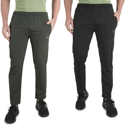 KWINGS Solid Men Dark Green, Black Track Pants